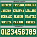 Custom Kelly Green White-Gold Long Sleeve Authentic Football Jersey