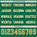 Custom Kelly Green Old Gold-White Long Sleeve Authentic Football Jersey