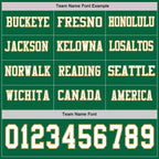 Custom Kelly Green White-Old Gold Long Sleeve Authentic Football Jersey