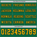 Custom Kelly Green Gold-Black Long Sleeve Authentic Football Jersey