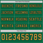 Custom Kelly Green Old Gold-Black Long Sleeve Authentic Football Jersey