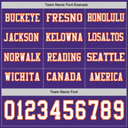 Custom Purple White-Orange Long Sleeve Authentic Football Jersey