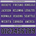 Custom Purple Black-White Long Sleeve Authentic Football Jersey