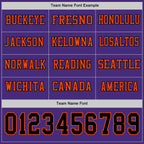 Custom Purple Black-Orange Long Sleeve Authentic Football Jersey