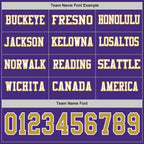 Custom Purple Old Gold-White Long Sleeve Authentic Football Jersey