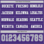 Custom Purple Gray-White Long Sleeve Authentic Football Jersey
