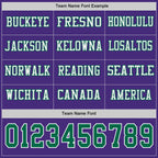 Custom Purple Kelly Green-White Long Sleeve Authentic Football Jersey