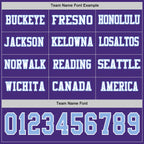 Custom Purple Light Blue-White Long Sleeve Authentic Football Jersey