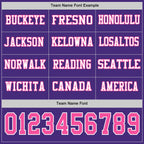Custom Purple Pink-White Long Sleeve Authentic Football Jersey