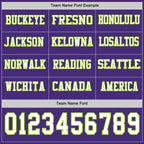 Custom Purple White-Neon Green Long Sleeve Authentic Football Jersey