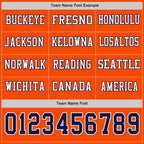 Custom Orange Navy-White Long Sleeve Authentic Football Jersey