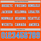 Custom Orange Powder Blue-White Long Sleeve Authentic Football Jersey