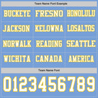 Custom Light Blue White-Yellow Long Sleeve Authentic Football Jersey