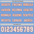 Custom Light Blue White-Orange Long Sleeve Authentic Football Jersey