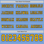 Custom Light Blue Gold-Black Long Sleeve Authentic Football Jersey