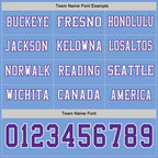Custom Light Blue Purple-White Long Sleeve Authentic Football Jersey