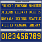 Custom Royal Yellow Long Sleeve Authentic Football Jersey