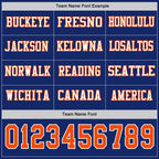 Custom Royal Orange-White Long Sleeve Authentic Football Jersey