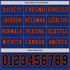 Custom Royal Black-Orange Long Sleeve Authentic Football Jersey