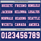Custom Royal White-Pink Long Sleeve Authentic Football Jersey