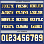 Custom Royal White-Gold Long Sleeve Authentic Football Jersey