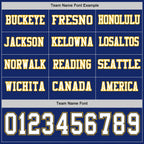 Custom Royal White Navy-Gold Long Sleeve Authentic Football Jersey