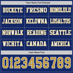 Custom Royal Old Gold-White Long Sleeve Authentic Football Jersey
