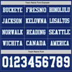Custom Royal White-Light Blue Long Sleeve Authentic Football Jersey