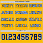 Custom Gold Navy-Light Blue Long Sleeve Authentic Football Jersey