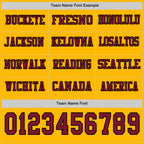 Custom Gold Crimson-Black Long Sleeve Authentic Football Jersey