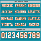 Custom Teal White-Orange Long Sleeve Authentic Football Jersey