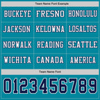 Custom Teal Navy-White Long Sleeve Authentic Football Jersey