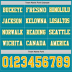 Custom Teal Gold-White Long Sleeve Authentic Football Jersey