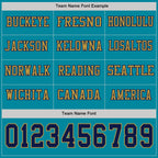 Custom Teal Navy-Old Gold Long Sleeve Authentic Football Jersey