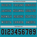 Custom Teal Black-Gray Long Sleeve Authentic Football Jersey