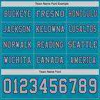 Custom Teal Gray-Navy Long Sleeve Authentic Football Jersey