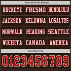 Custom Brwon Red-White Long Sleeve Authentic Football Jersey