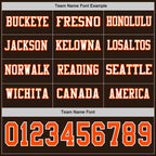Custom Brwon Orange-White Long Sleeve Authentic Football Jersey