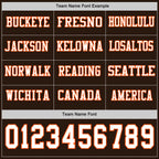 Custom Brwon White-Orange Long Sleeve Authentic Football Jersey