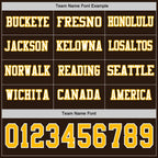 Custom Brwon Gold-White Long Sleeve Authentic Football Jersey