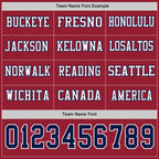 Custom Cardinal Navy-White Long Sleeve Authentic Football Jersey