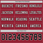 Custom Cardinal Black-White Long Sleeve Authentic Football Jersey