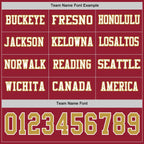 Custom Cardinal Old Gold-White Long Sleeve Authentic Football Jersey
