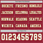 Custom Cardinal White-Old Gold Long Sleeve Authentic Football Jersey