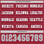Custom Cardinal Gray-White Long Sleeve Authentic Football Jersey