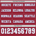 Custom Cardinal White-Light Blue Long Sleeve Authentic Football Jersey