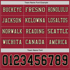 Custom Cardinal Black-Cream Long Sleeve Authentic Football Jersey