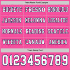 Custom Pink White-Navy Long Sleeve Authentic Football Jersey