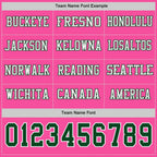 Custom Pink Green-White Long Sleeve Authentic Football Jersey
