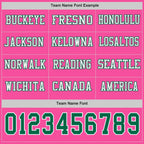 Custom Pink Kelly Green-White Long Sleeve Authentic Football Jersey
